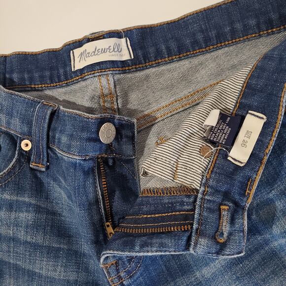 Madewell Slim Straight Boyjean Rip Repair Edition Boyfriend Jeans Womens 26 Blue - Picture 9 of 12